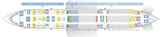 KLM Airbus A330-200 stoelindeling